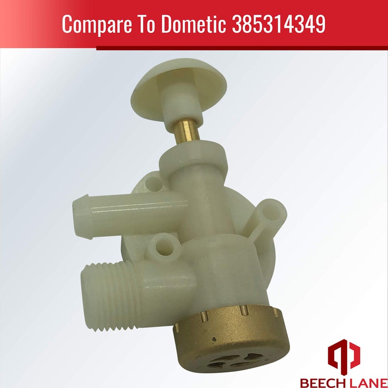 Beech Lane RV Upgraded Toilet Water Valve for Dometic Sealand EcoVac Vacuflush Pedal Flush Toilets, Brass Cap For Leak Resistance, High Performance in Freezing Conditions, Replaces 385314349 - Image 3